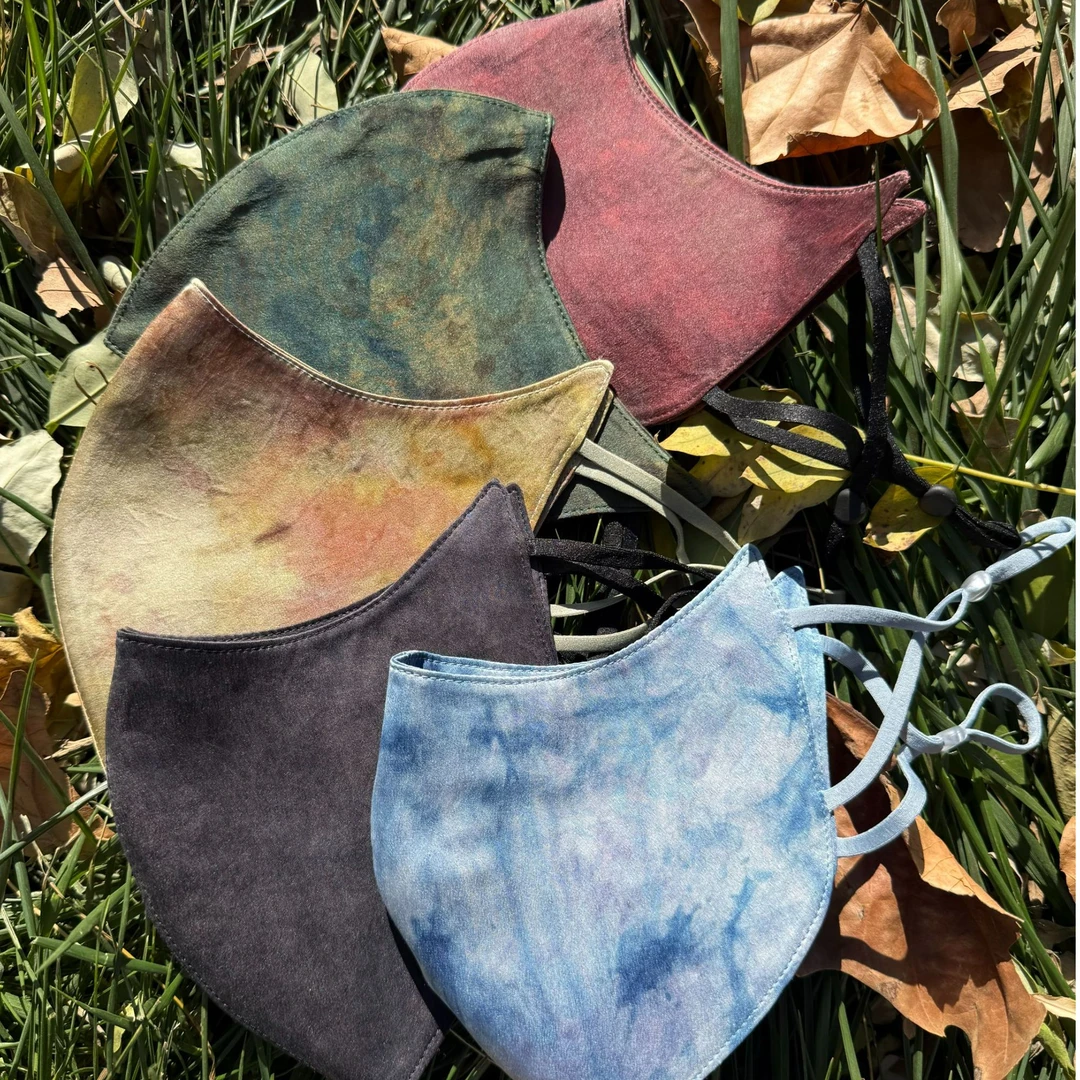 植物染真丝成人口罩秋冬防尘保暖时尚