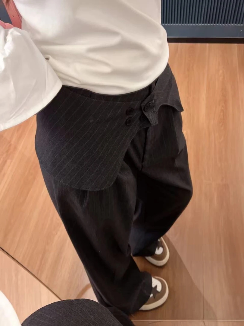 xxxwxz王希之 小众设计感屁帘拼接百搭休闲长裤#z2393