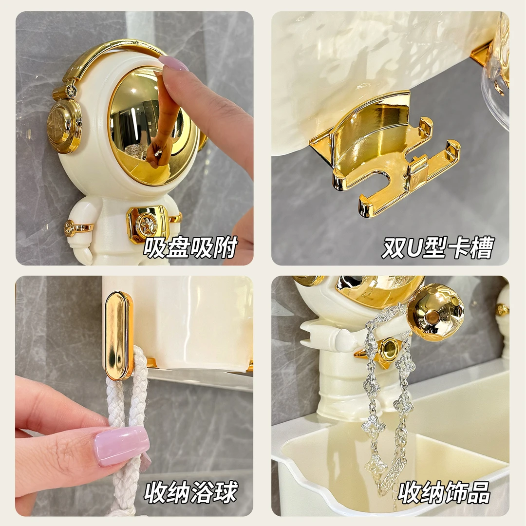 吸盘牙刷置物架壁挂式免打孔2025新款浴室刷牙牙膏漱口杯架牙杯架
