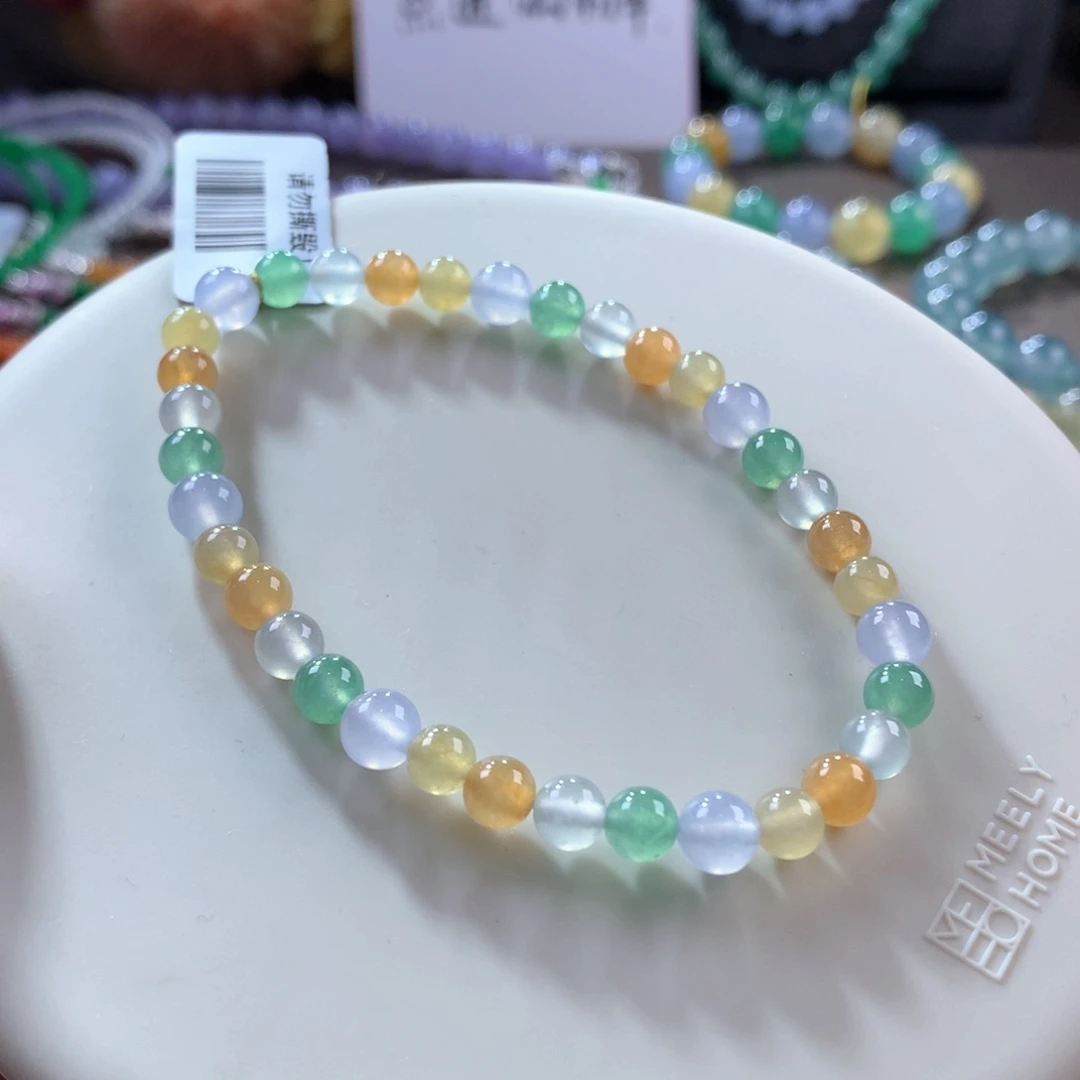 翡翠颈饰未镶嵌小清新冰彩多宝手链