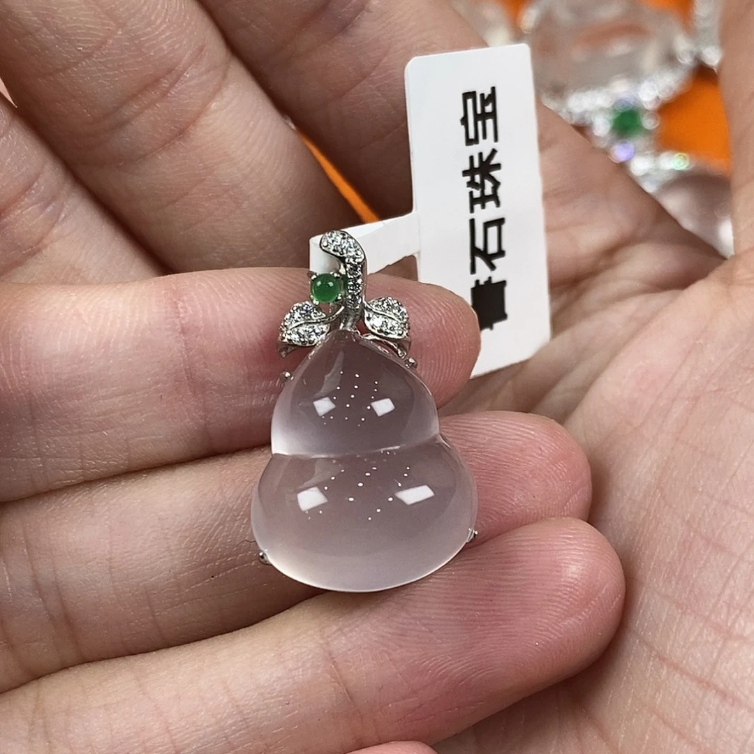 银S925镶嵌吊坠石英质玉