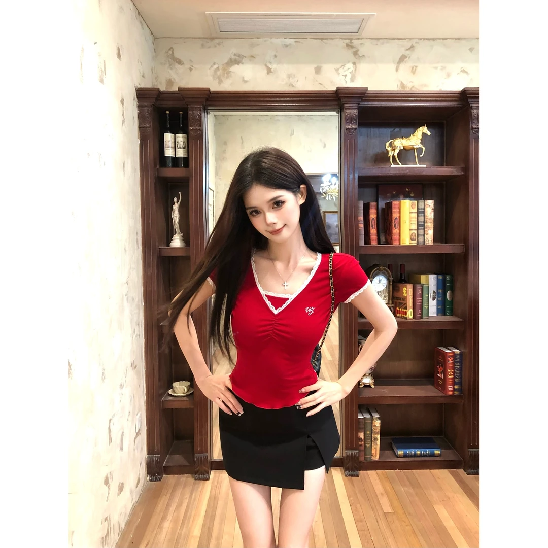 画解WAHJU【心动蔷薇】时尚设计感百搭日常灰色上衣半裙9486W