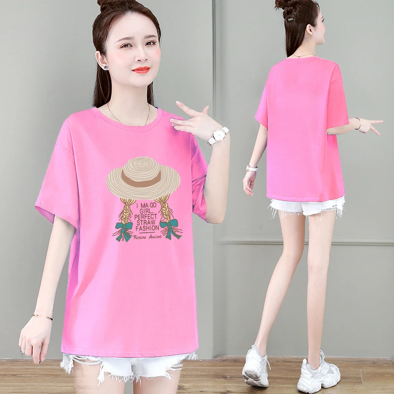 洋气减龄短袖T恤女宽松显瘦夏季韩版大码休闲百搭冰感体恤