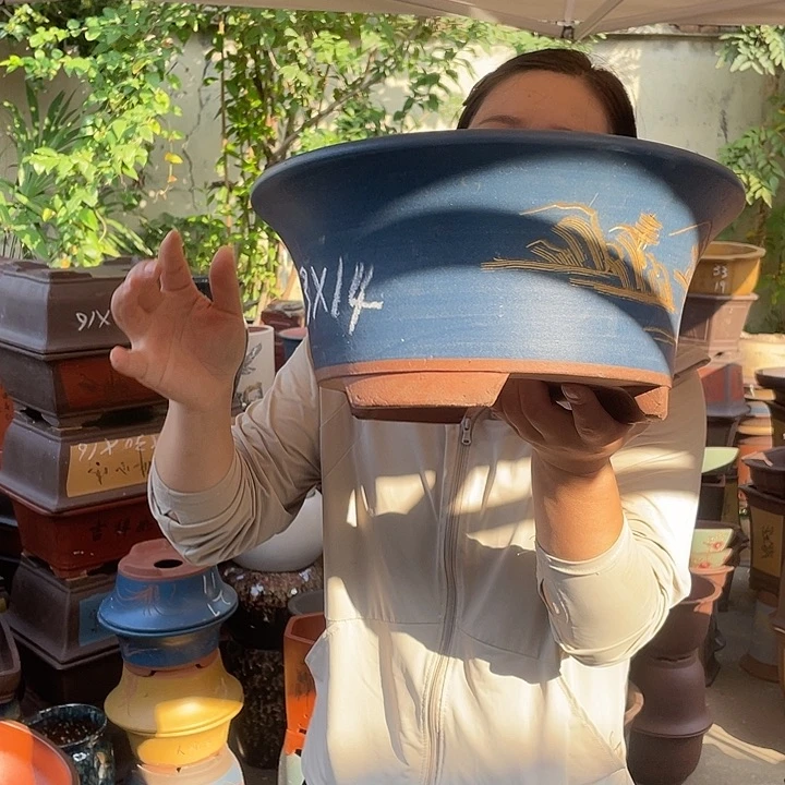 33蓝票口花盆紫砂花盆紫砂