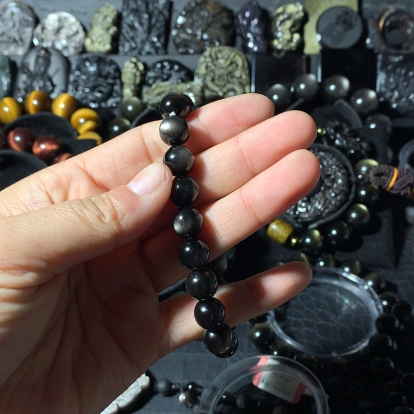 【闪购商品】黑曜岩手串未镶嵌夏***$