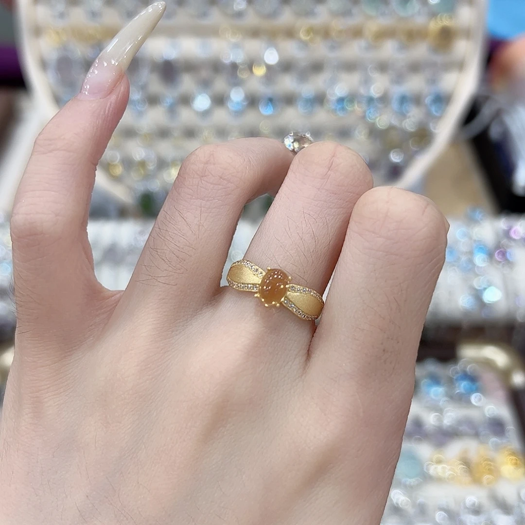 晚***～戒指黄晶银S925镶嵌