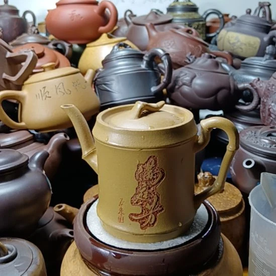 茶壶紫砂宜兴原矿黄金段泥柴烧手工300cc紫砂壶