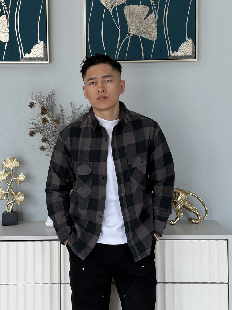 美式纯爷们衬衫男士潮牌港风复古时尚外套休闲帅气简约长袖百搭