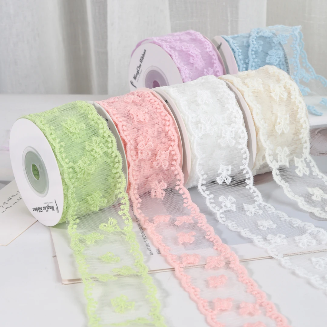 网纱蕾丝花边辅料diy手工蝴蝶结发饰配件衣服裙摆装饰材料包布料