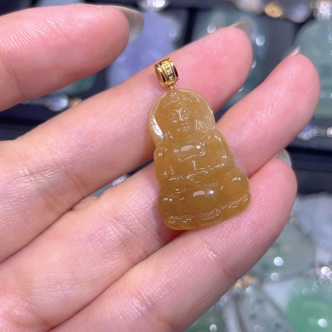 颈饰18K金镶嵌翡翠翡翠