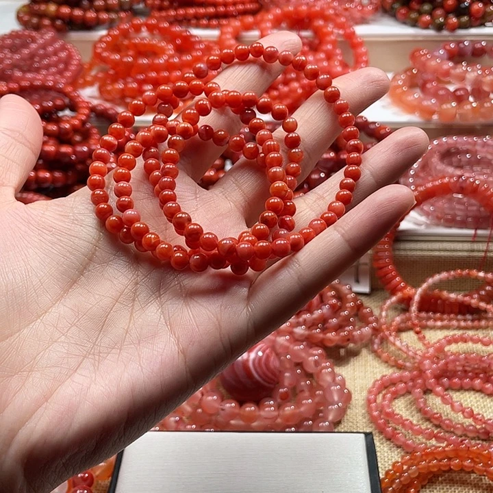 南红玛瑙未镶嵌手链