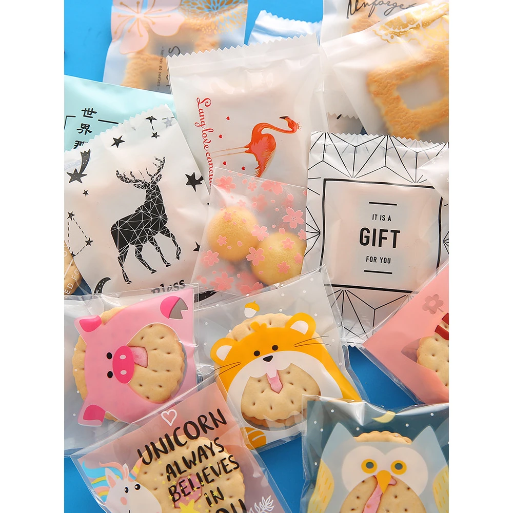 网红新款雪花酥包装袋磨砂牛轧饼干袋手工烘焙自粘袋