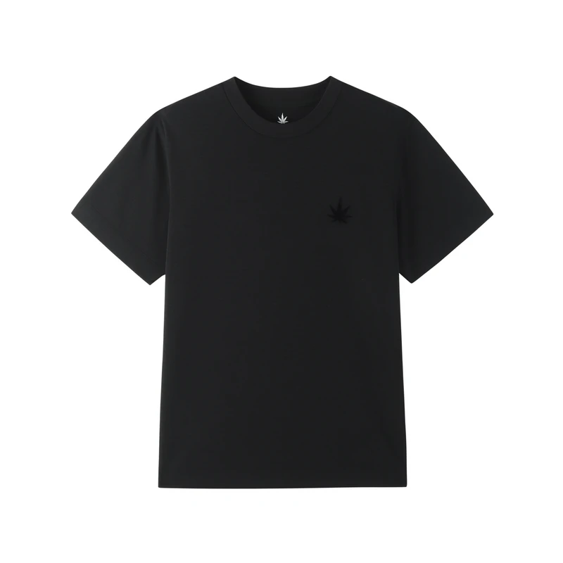 汉麻世家短袖圆领夏季刺绣处理T恤休闲印花半袖经典宽松533012