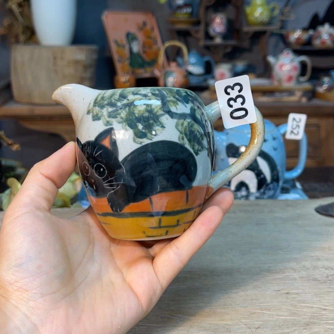 壶素浅陶瓷手工手绘