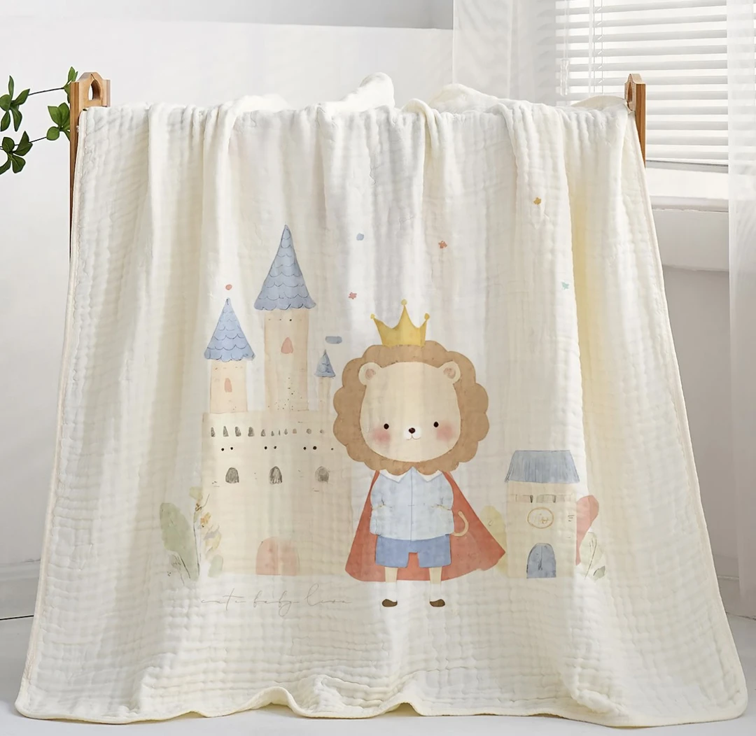 ［贝瑞拉］宝宝纯棉六层纱布浴巾加大尺寸可作裹巾四季通用