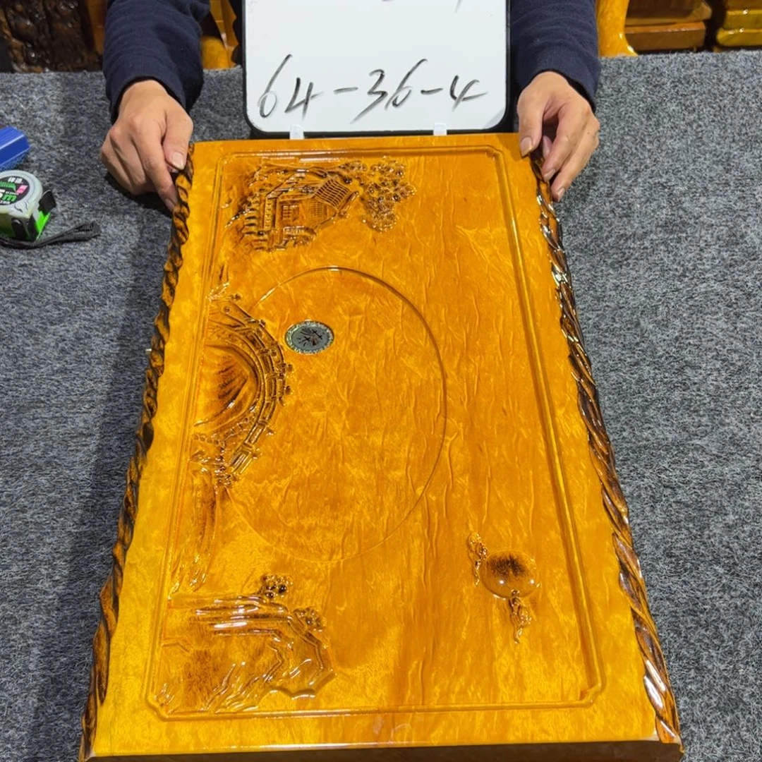 岳***院缅甸大叶金丝楠实木茶盘