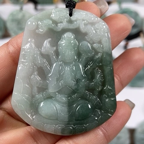 翡翠颈饰未镶嵌千手观音福利