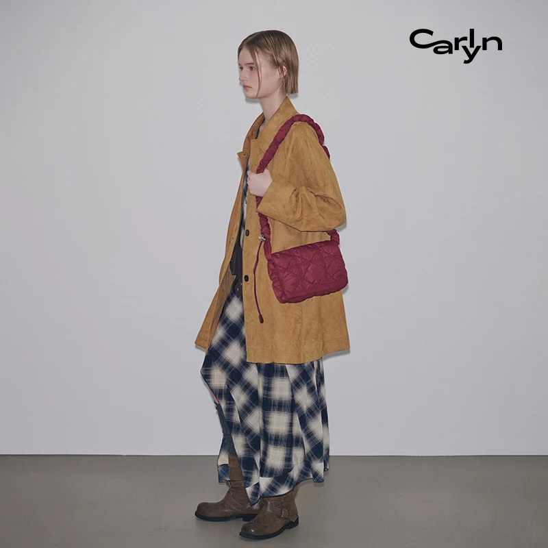 Carlyn LUKE小号韩国翻盖邮差云朵包轻奢褶皱包手提包单肩斜挎包