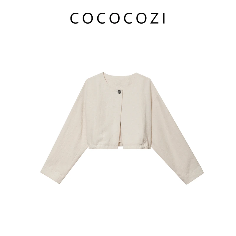 【梦诗专属】COCOCOZI春季新款莱赛尔休闲短款小外套251CO013WT