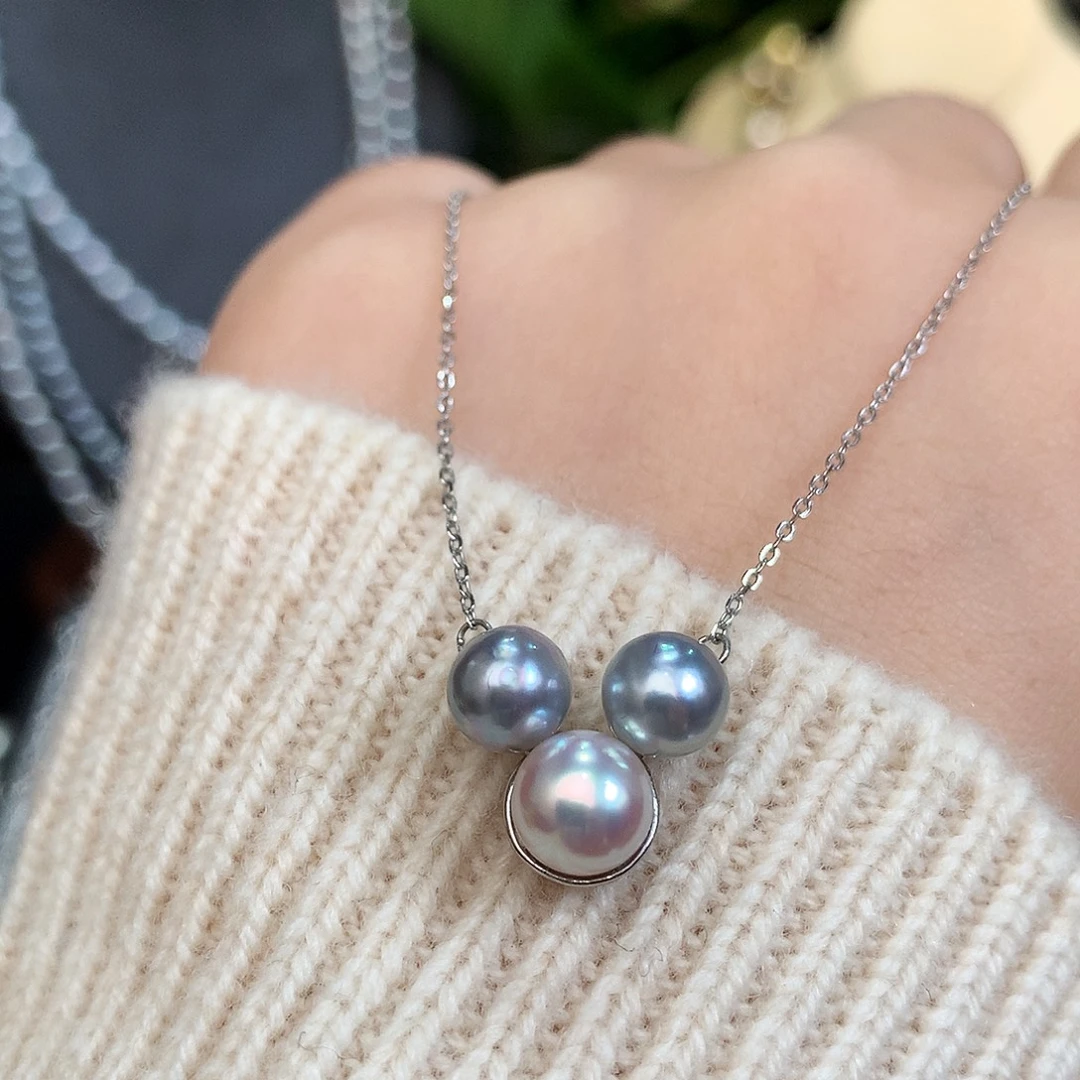 海水珍珠项链银S925镶嵌