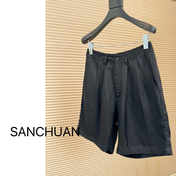 【SANCHUAN 】中腰五分褶皱短裤