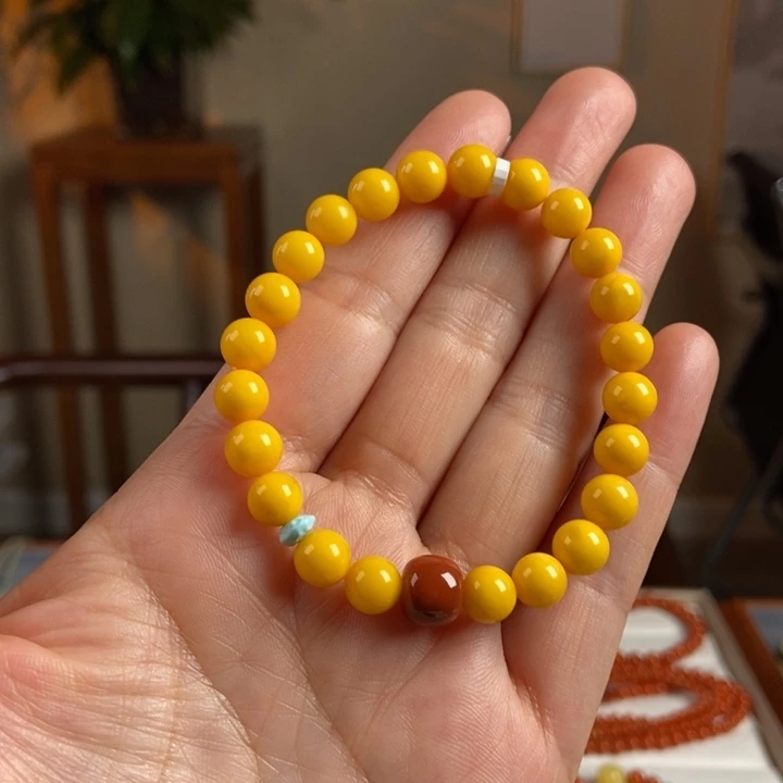 琥珀手链未镶嵌蜜蜡手串7+