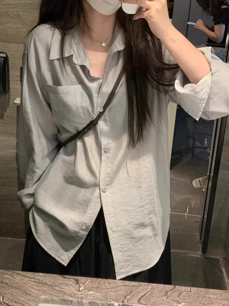 高级感外套女夏季微透薄款防晒天丝外搭开衫宽松长袖上衣棉麻衬衣