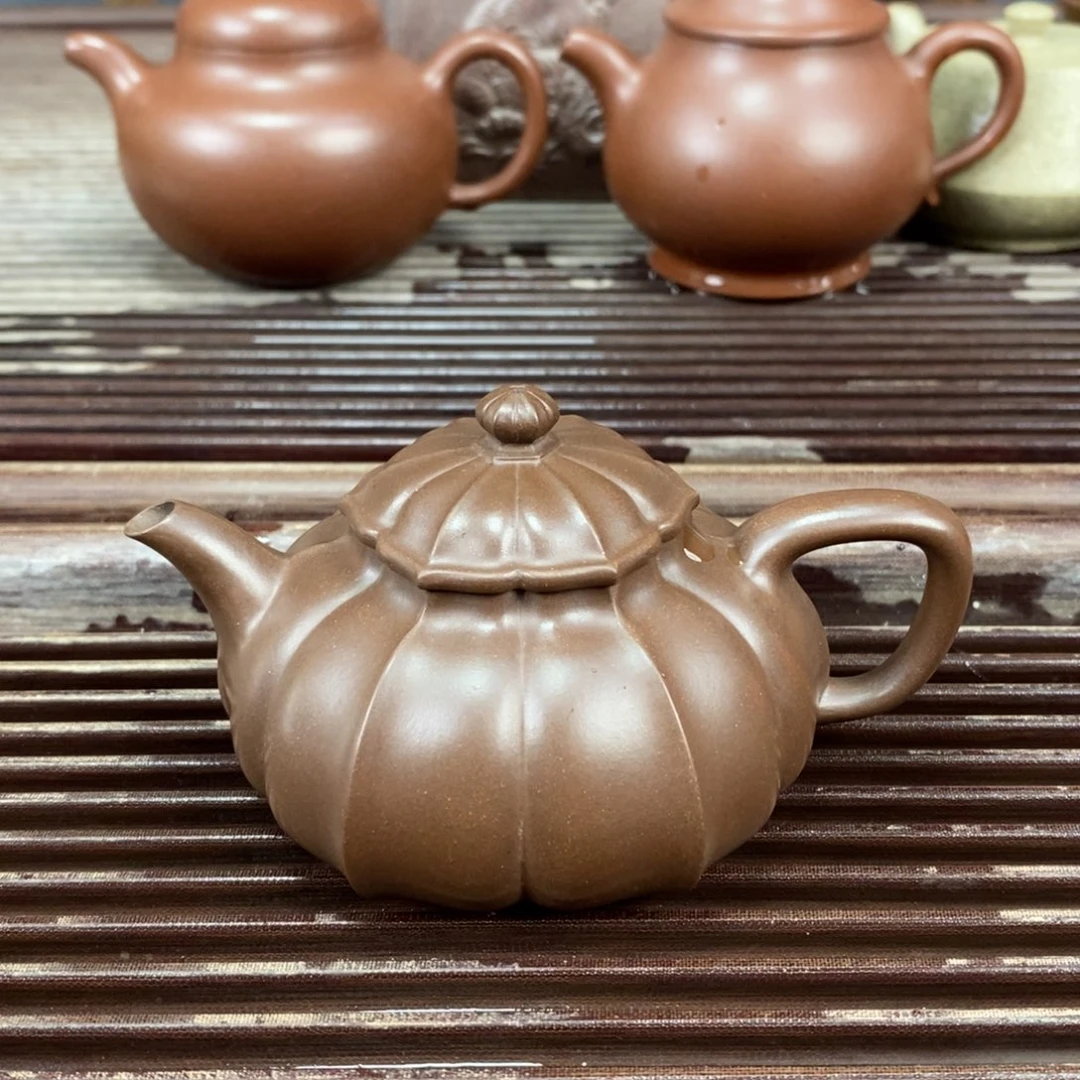紫砂茶壶宜兴原矿紫砂壶筋纹150c