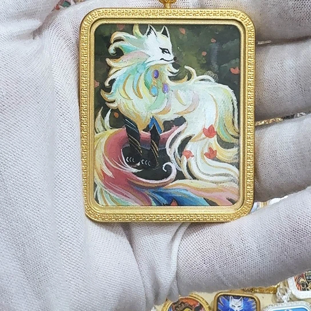吊坠福利，九尾狐，纯手绘唐卡