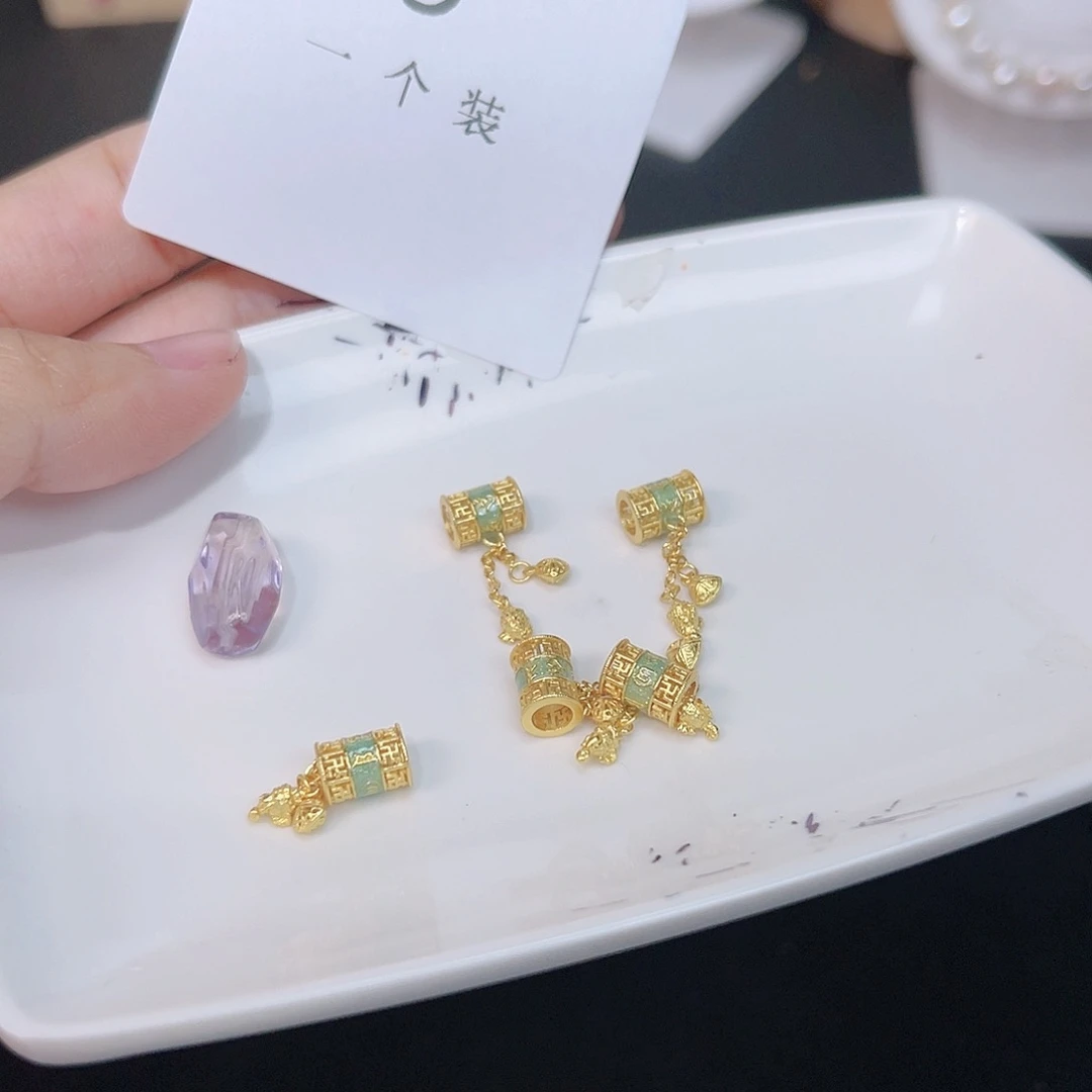 紫晶珠宝半成品银S925镀金镶嵌9