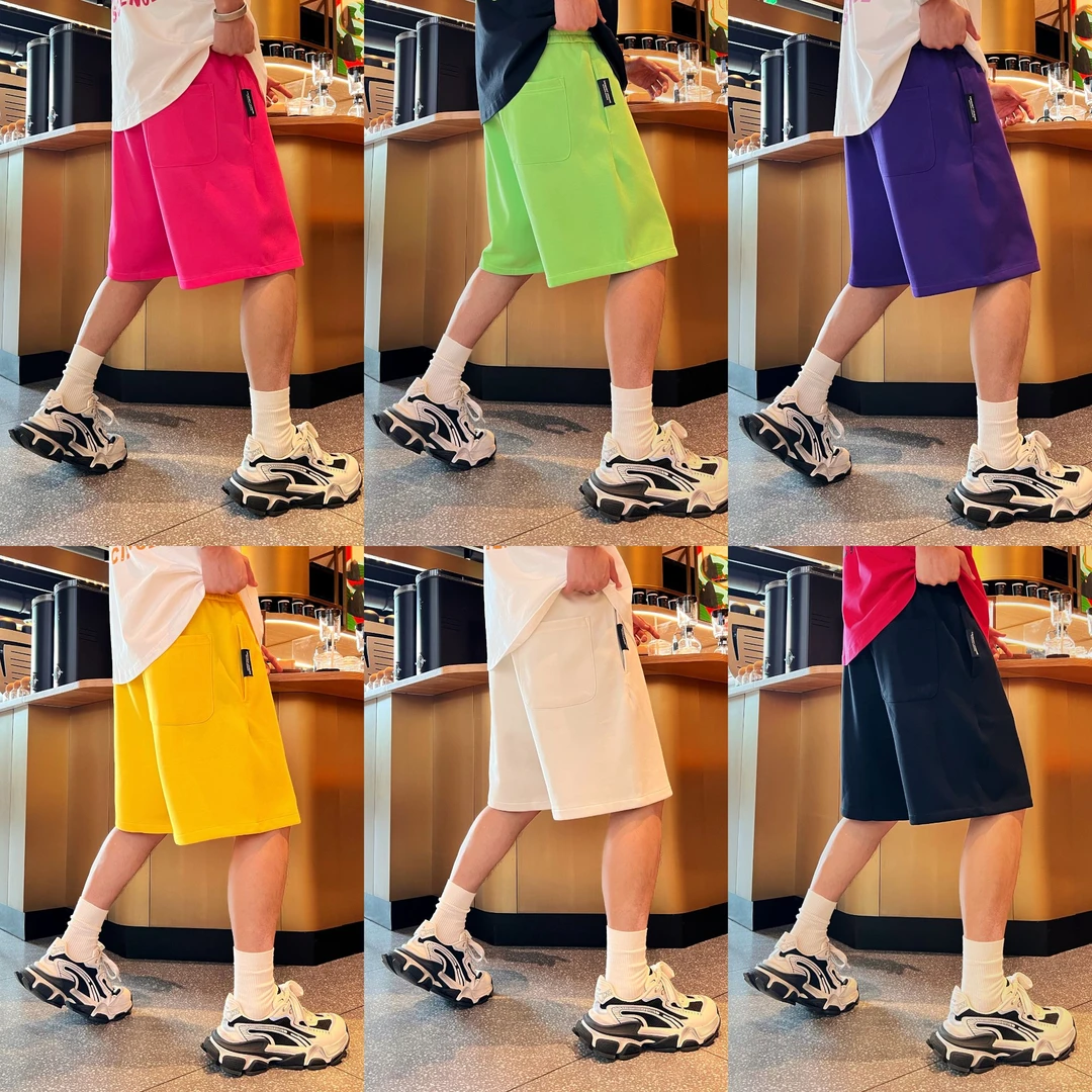 夏季透气宽松中腰潮流休闲纯色运动户外时尚简约男款帅气短裤