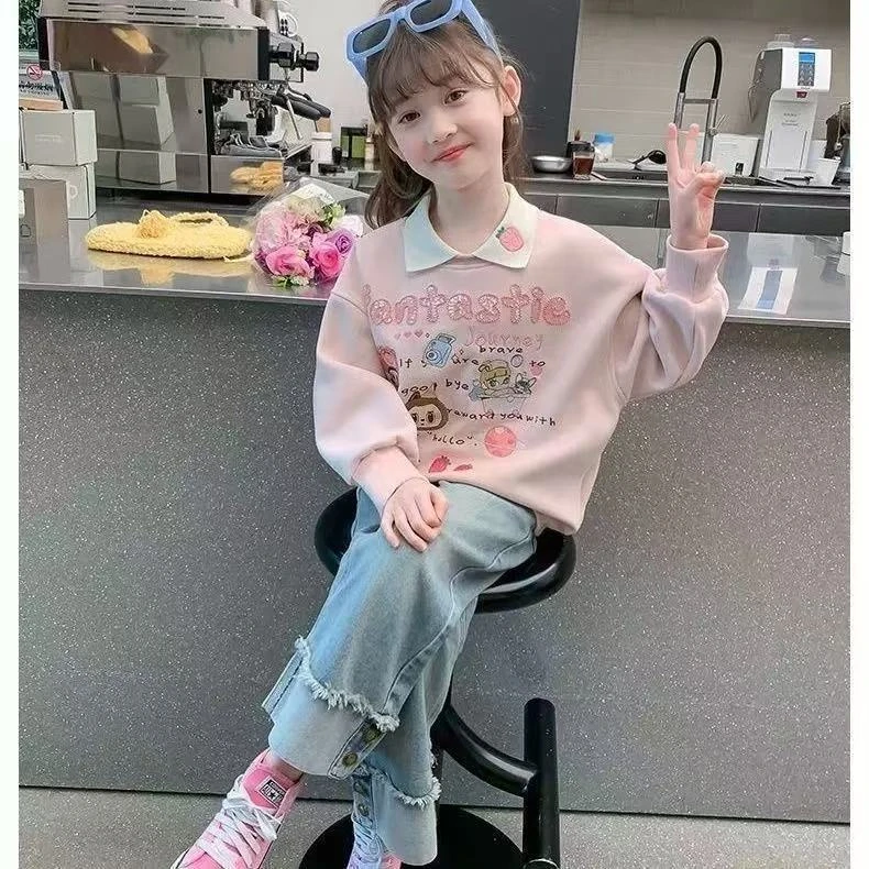 女童秋装套装2025新款儿童洋气时髦卫衣两件套春秋款女孩网红衣服