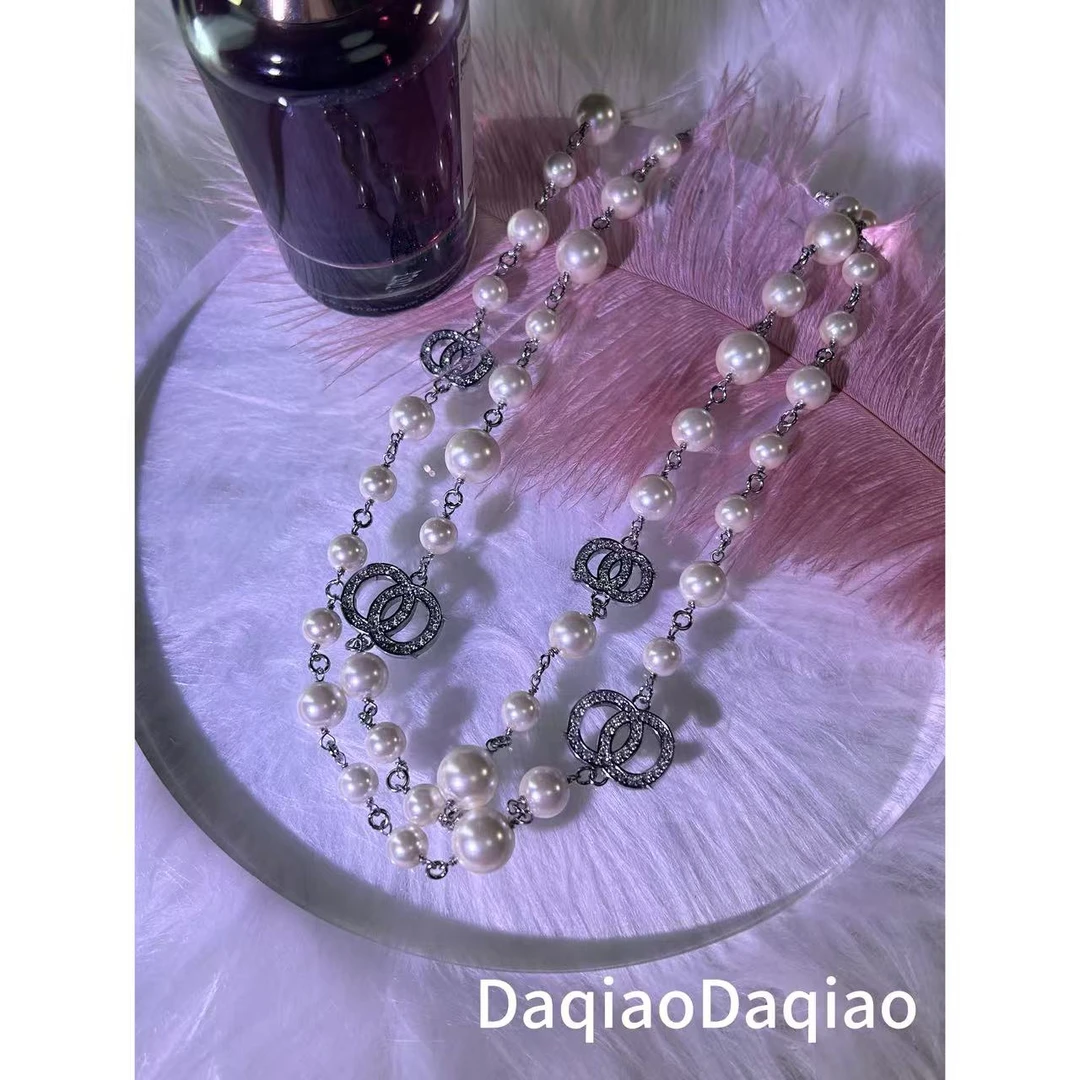 铜合金合成锆石项链 珠珠素款链条气质项链 00S169