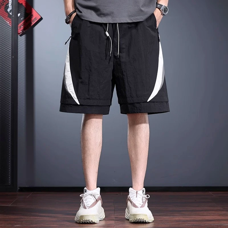 户外功能性三防面料冰肌速干运动休闲短裤男士夏季宽松五分裤子男
