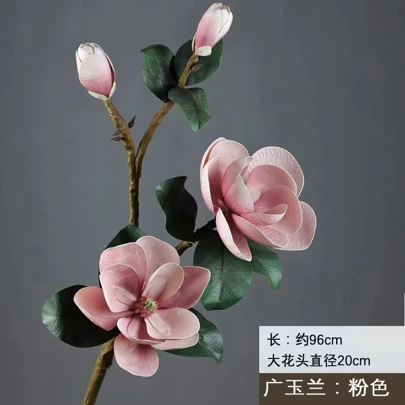 仿真花玉兰话装饰摆件客厅餐桌玄关柿子果实假花树枝如意插花束