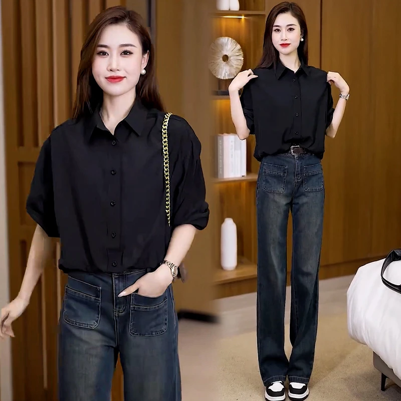 纯色长袖衬衫女2026春秋新款休闲宽松显瘦上衣高级感百搭时尚衬衣