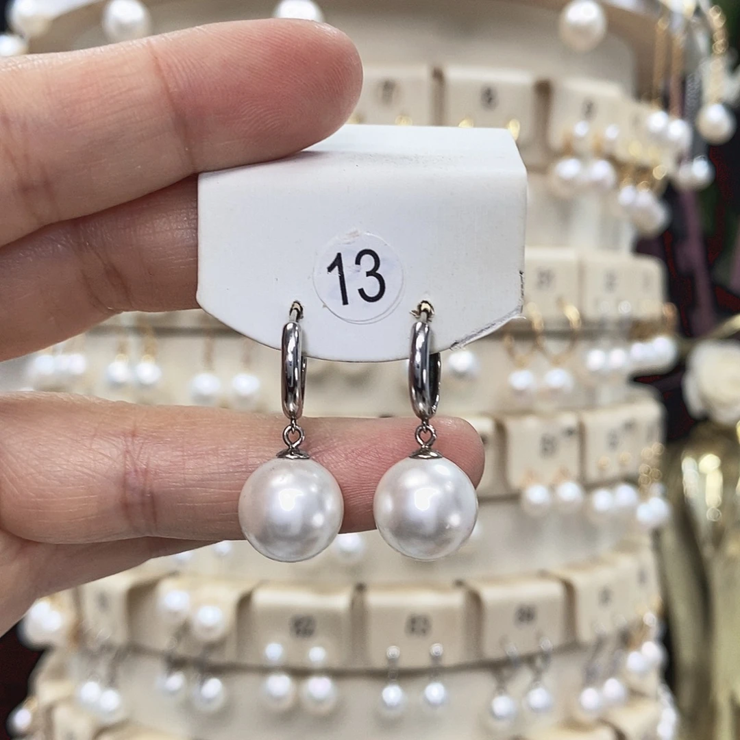 淡水珍珠耳饰银S925镶嵌
