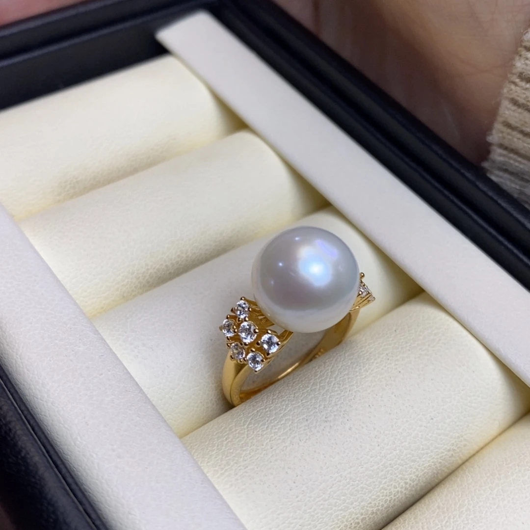 -***-淡水珍珠银S925镀金镶嵌戒指特价