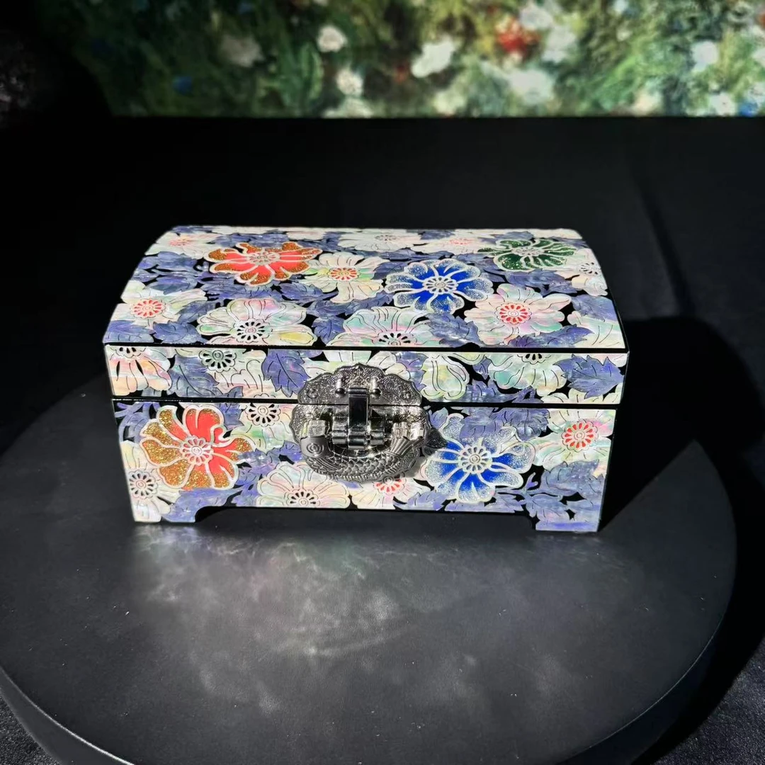 BK155原创专利【锦上添花】螺钿首饰盒送女友生日礼物（全满贝）