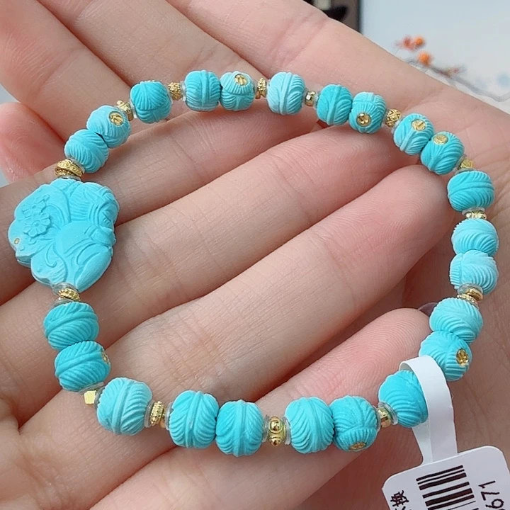 绿松石18K金镶嵌珠宝奇石