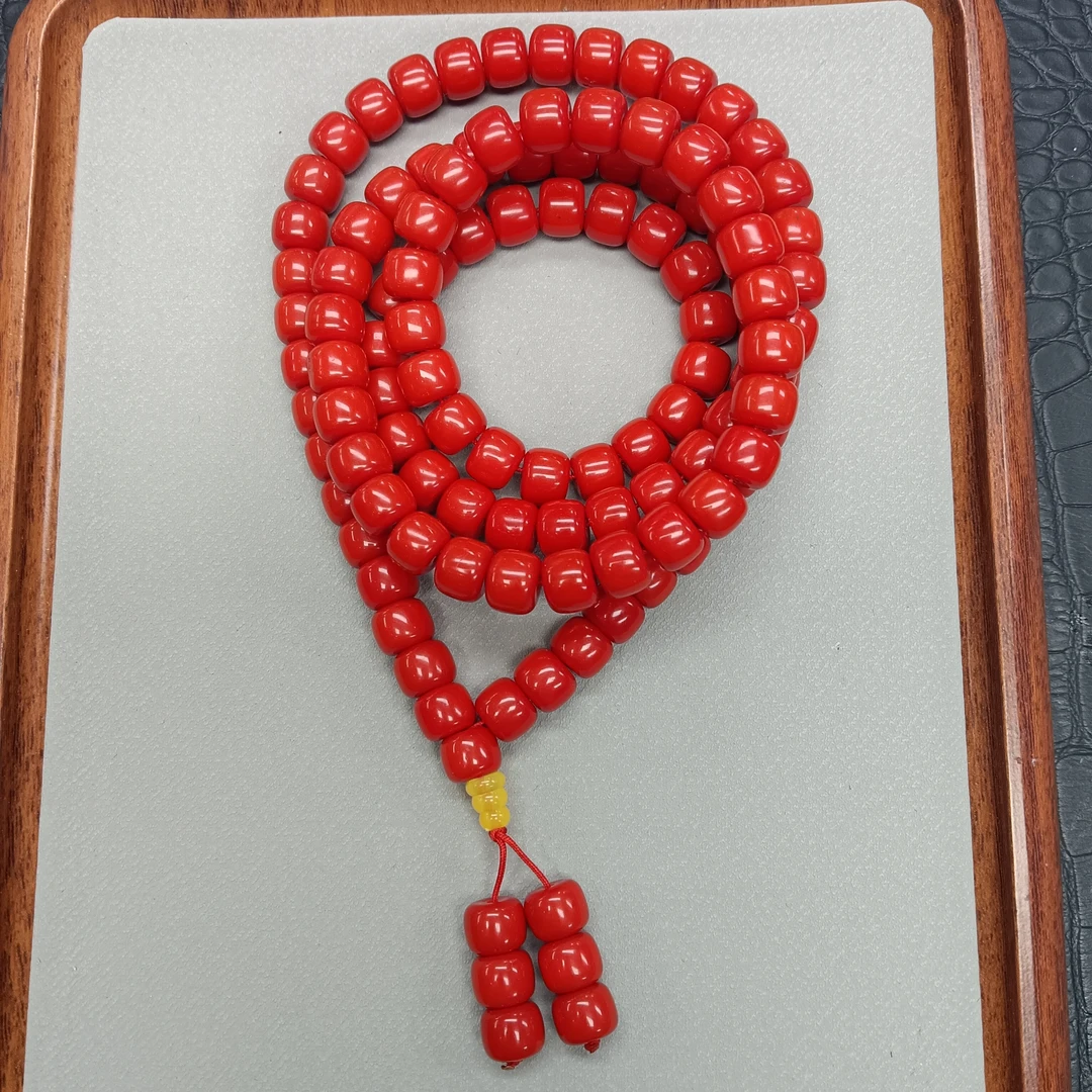 103号红色直切9.5mm项链