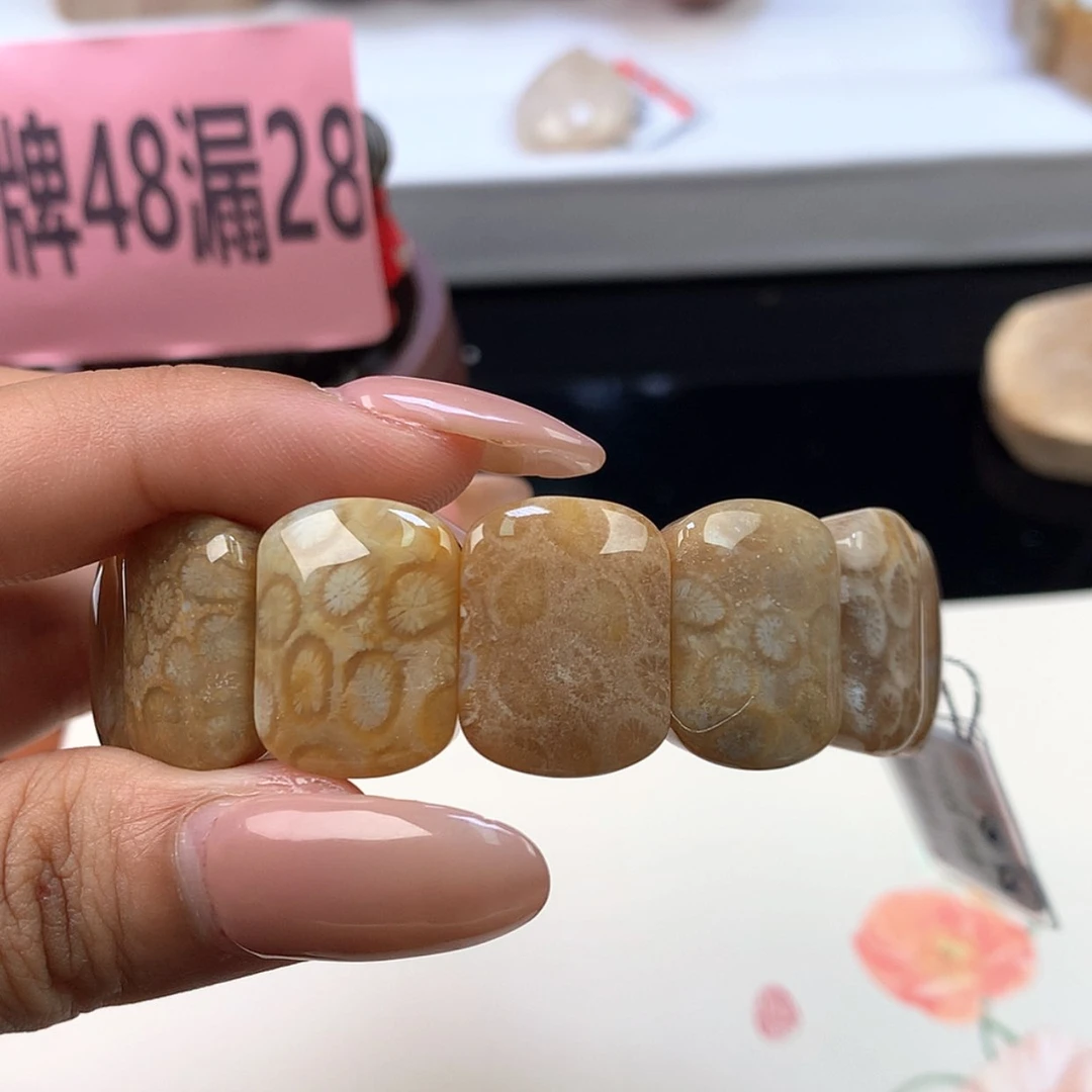 【闪购商品】颈饰未镶嵌硅化珊瑚（珊瑚玉）麦*喵