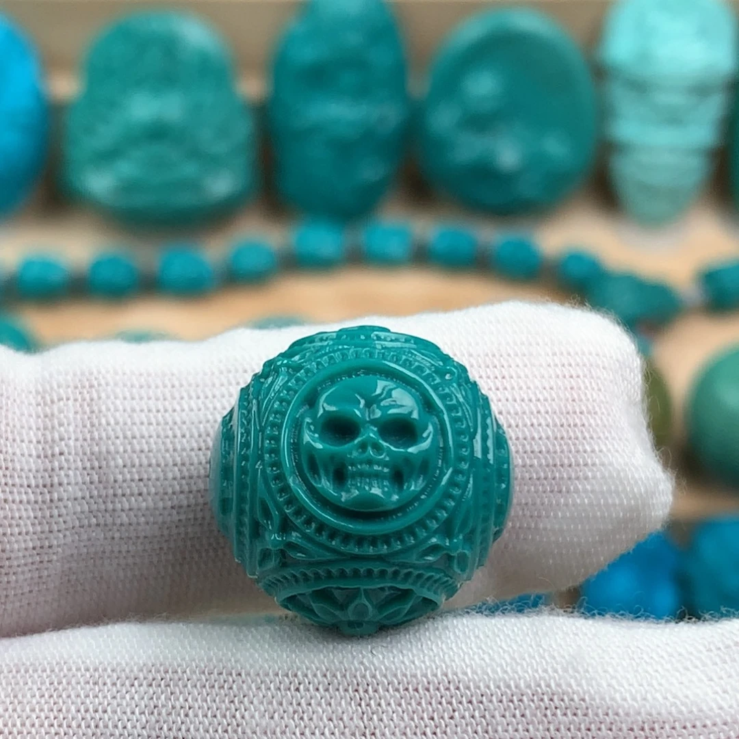 未镶嵌绿松石圆珠卡18.5