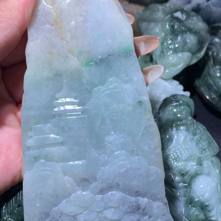 翡翠未镶嵌颈饰保真天然A货翡翠