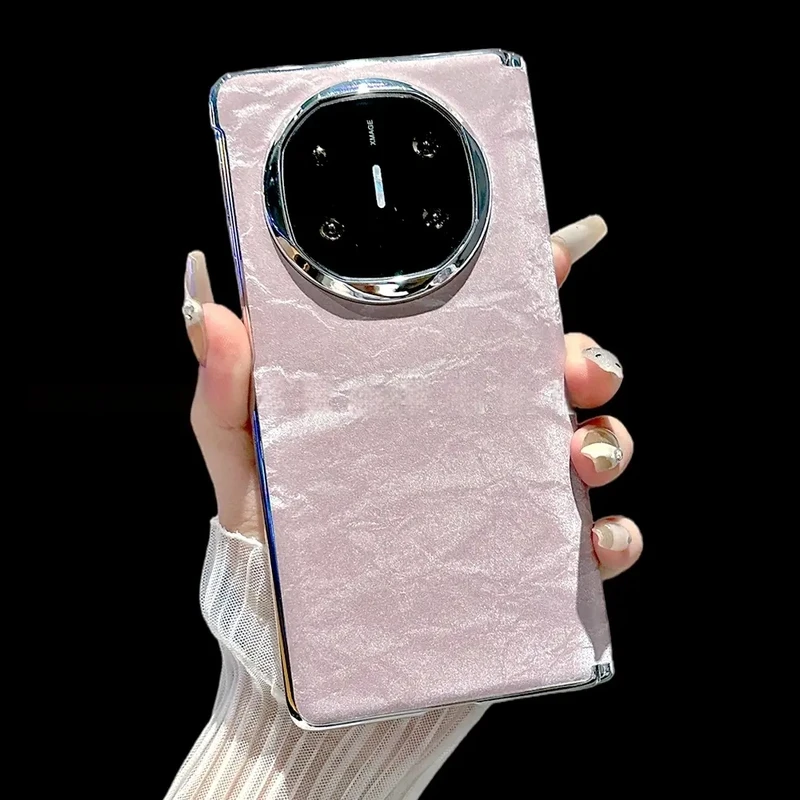 适用华为MateX6浅色丝绸纹典藏版折叠屏手机壳MateX5磁吸中轴X3女