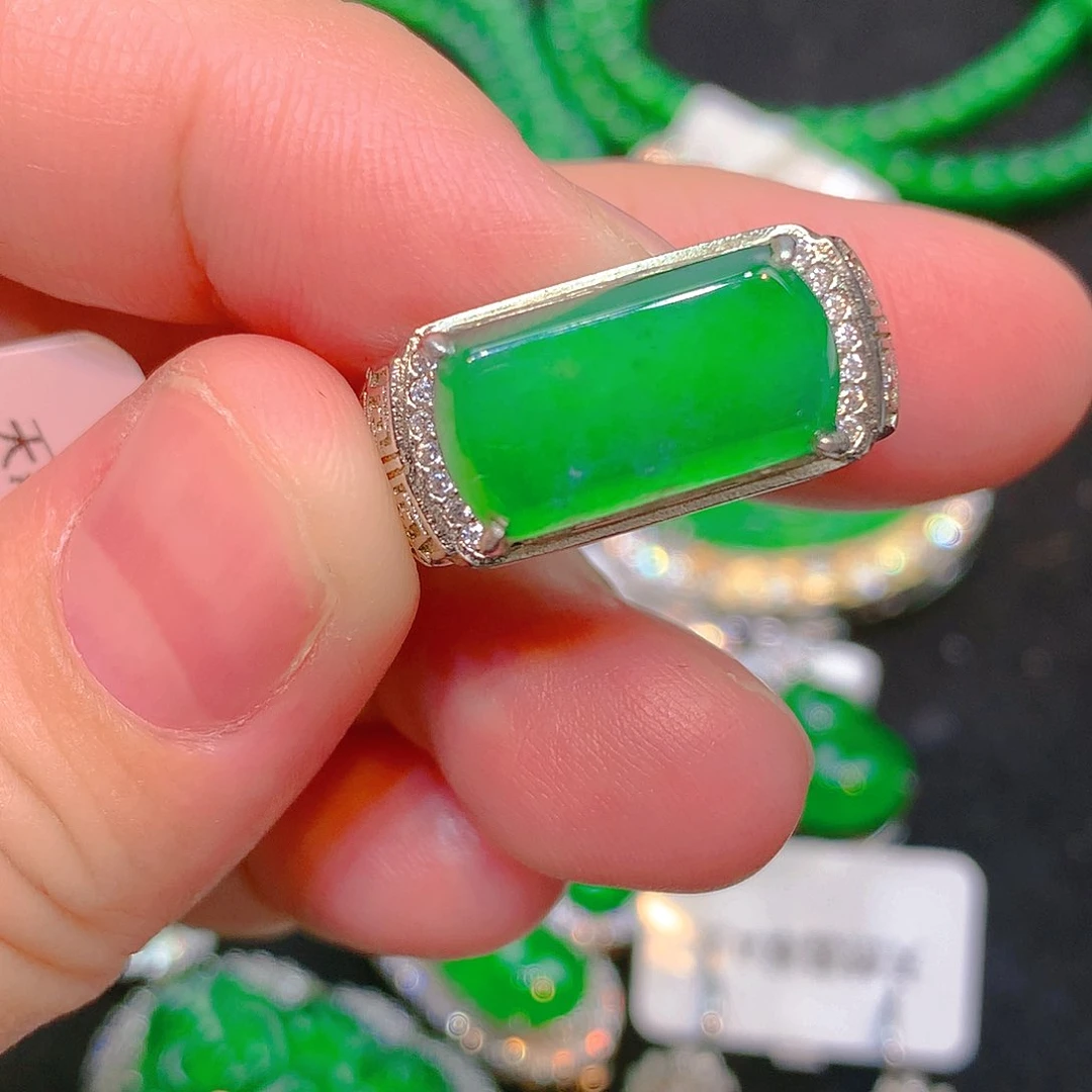 吊坠(不含链)银S925镶嵌翡翠l*o翡翠