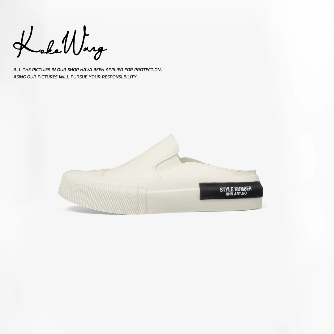 KOKO WANG新款时尚透气款懒人皮鞋半拖包头鞋541234L10X24