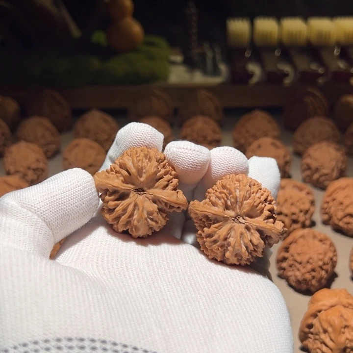 @***明把件文玩核桃满天星