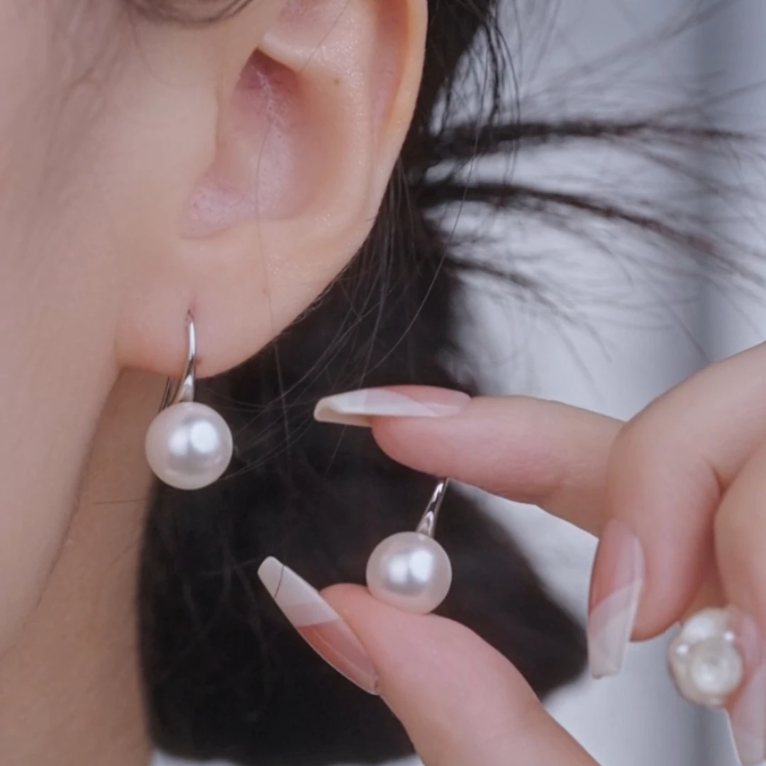 铜合金耳饰 高跟鞋款简约气质轻奢珠珠耳环
