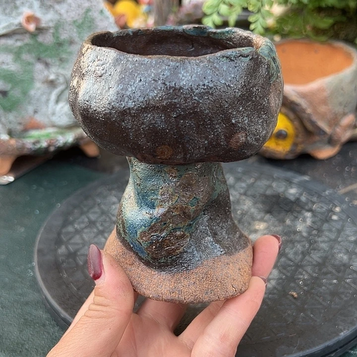 手工粗陶高温花盆